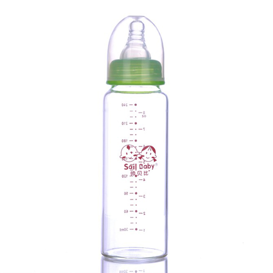 帅贝比标口晶钻玻璃奶瓶240ml