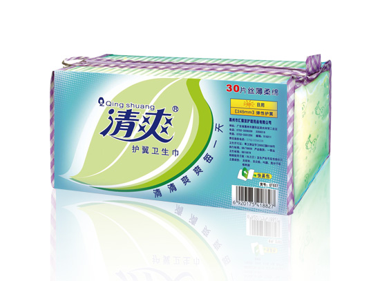 清爽水晶系列—30片245mm日用丝薄柔棉弹性护翼卫生巾