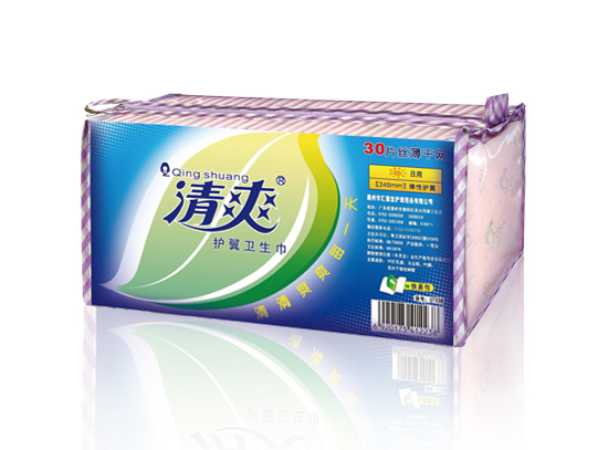 清爽水晶系列—30片245mm日用丝薄干网弹性护翼卫生巾