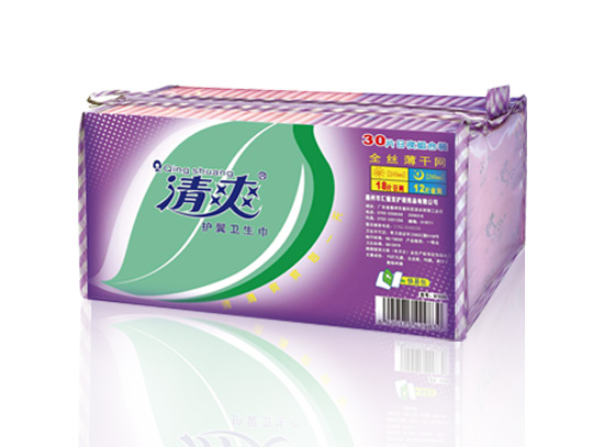 清爽水晶系列—30片日夜组合装全丝薄干网卫生巾