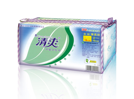 清爽水晶系列—片日夜组合全丝薄柔棉卫生巾