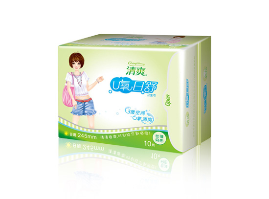 清爽U氧系列---U氧日舒丝薄10片网面卫生巾