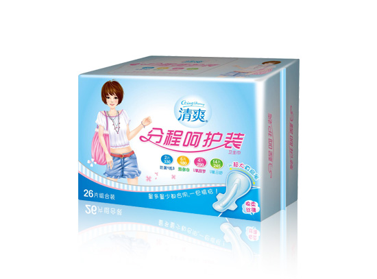 清爽U氧系列---分程呵护装26片丝薄棉柔卫生巾