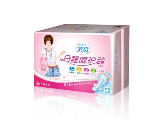 清爽U氧系列---分程呵护装26片丝薄网面卫生巾