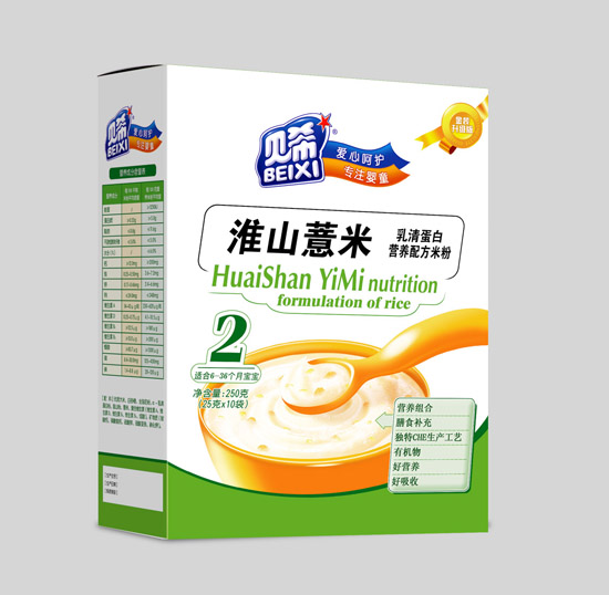 贝希乳清蛋白营养米粉盒装-淮山薏米配方