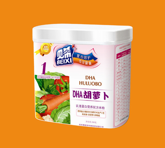 贝希乳清蛋白营养米粉桶装-DHA胡萝卜配方