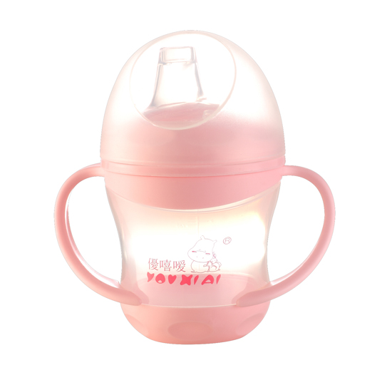優嘻嗳鸭嘴式训练杯粉色