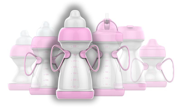 绿糖生活玫瑰色奶瓶330ML