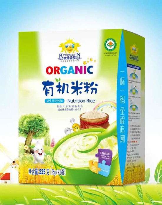 金盾愛(ài)嬰益生元鈣鐵鋅有機米粉盒裝
