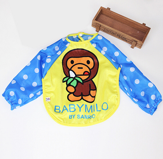 宝宝罩衣食饭衣画画衣围兜黄