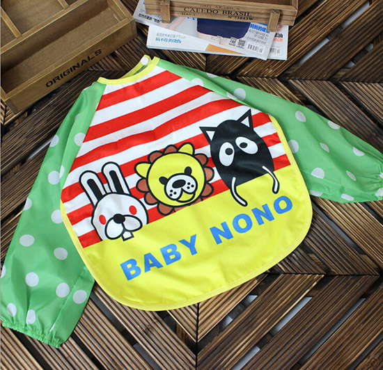 宝宝罩衣食饭衣画画衣围兜绿