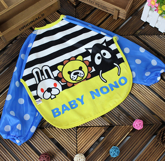 宝宝罩衣食饭衣画画衣围兜蓝