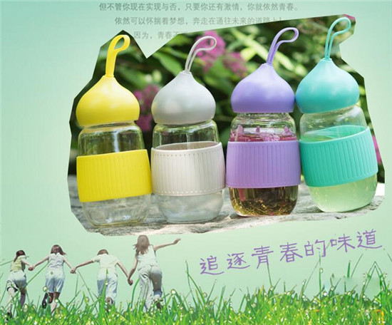 珂美高硼硅便携玻璃水杯