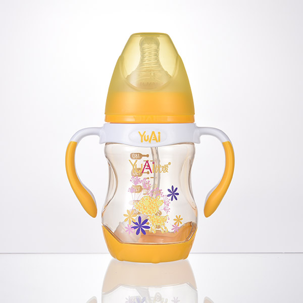 優(yōu)噯6寬口弧線(xiàn)型手柄自動(dòng)PPSU奶瓶（180ml）(保護底座)