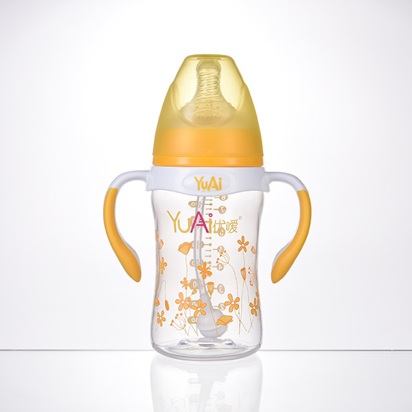 優(yōu)噯8安寬口弧線(xiàn)型手柄自動(dòng)PP奶瓶(240ml)