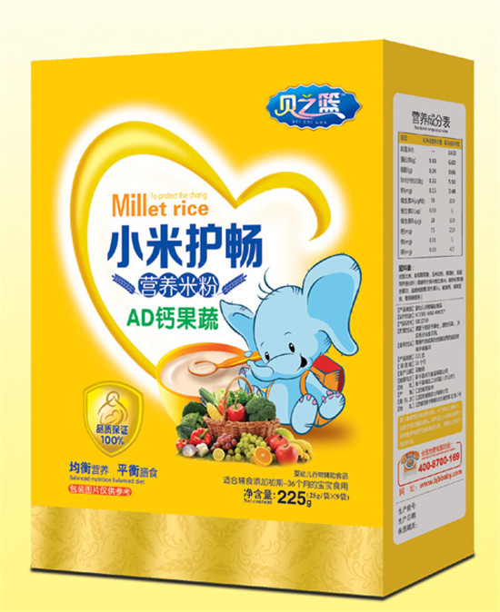 貝之籃AD鈣果蔬-小米護暢營(yíng)養米粉盒裝