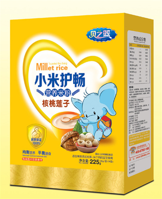 貝之籃核桃蓮子-小米護暢營(yíng)養米粉盒裝