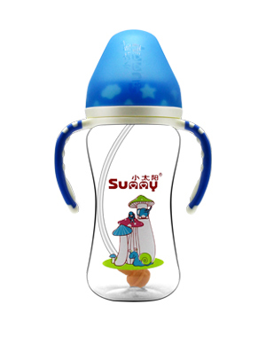  小太陽(yáng)雙色手柄PP奶瓶300ML