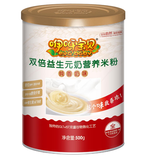  咿呀寶貝雙倍益生元奶營(yíng)養(yǎng)米粉聽裝
