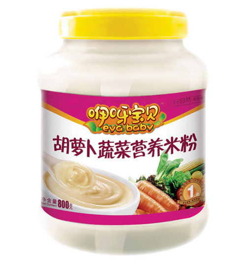  咿呀寶貝護(hù)腸營養(yǎng)米粉（桶裝紫紅色）1段
