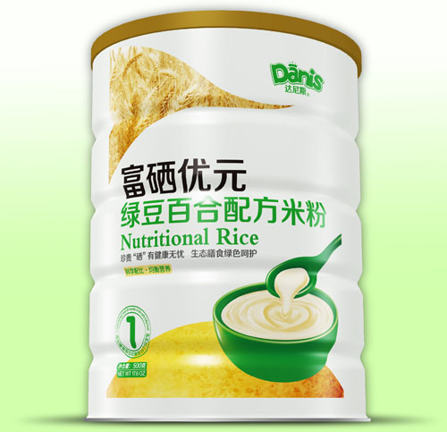  達(dá)尼斯富硒優(yōu)元綠豆百合米粉1段