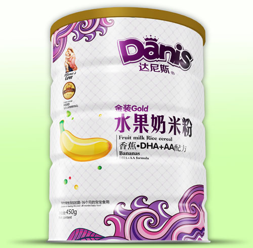  達(dá)尼斯香蕉DHA+AA金裝水果奶米粉