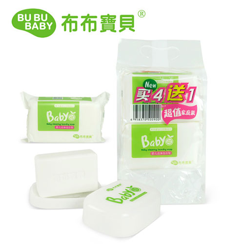 布布寶貝嬰兒葡萄柚潔凈洗衣皂套裝買(mǎi)（4送1皂盒）