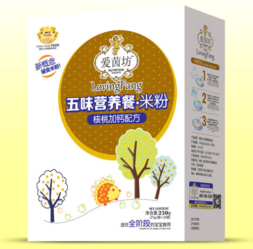   愛茵坊核桃加鈣五味營養(yǎng)餐米粉盒裝