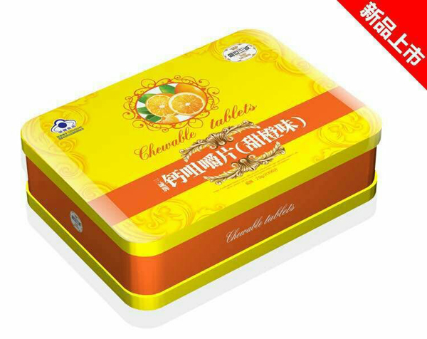   盛世三诚甜橙味钙咀嚼片铁盒