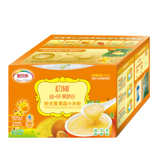 旭貝樂初輔陽光黃果蔬小米粉
