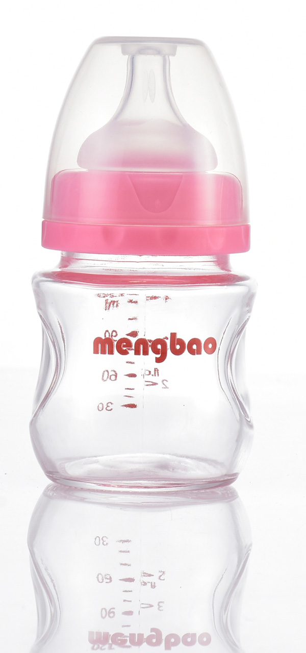    盟宝玻璃奶瓶150ml-粉色