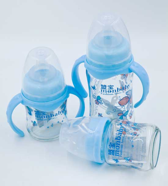    盟宝蓝色系列蓝宝石玻璃奶瓶