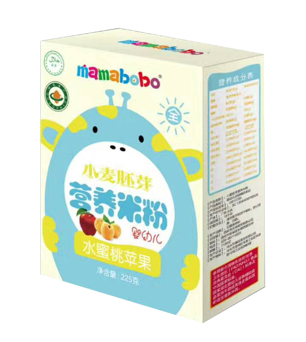  mamabobo小麦胚芽营养米粉-水蜜桃苹果
