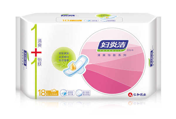  仁和藥業(yè)婦炎潔衛(wèi)生巾-日用棉柔18片