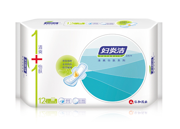  仁和藥業(yè)婦炎潔衛(wèi)生巾-夜用干爽12片