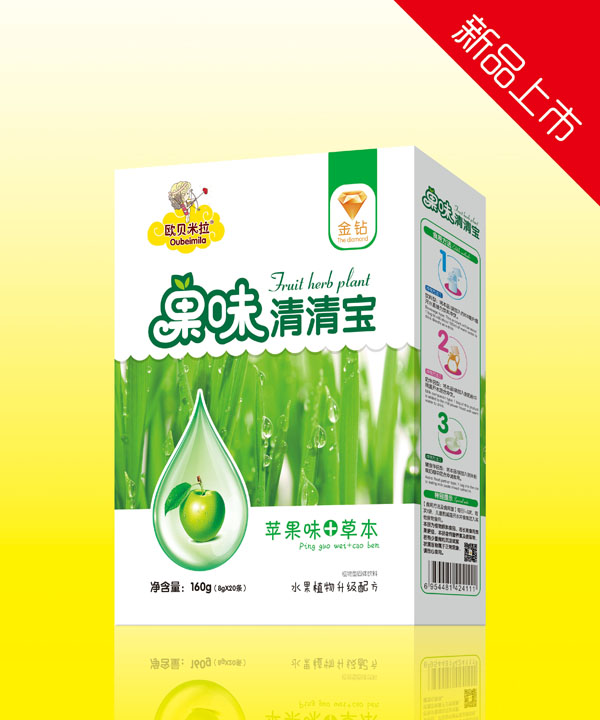   歐貝米拉金鉆蘋果味+草本果味清清寶盒裝