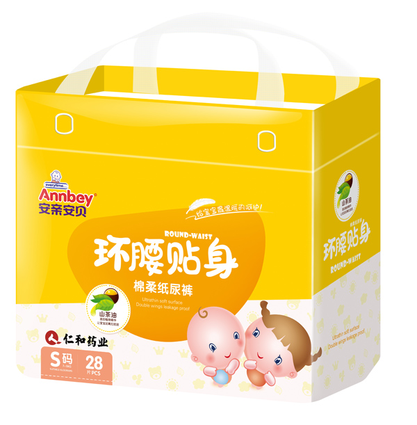  安親安貝環(huán)腰貼身棉柔紙尿褲S碼28片