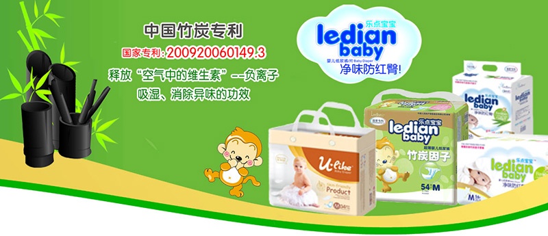 中国竹炭专利企业产品--乐点宝宝专利纸尿片系列
