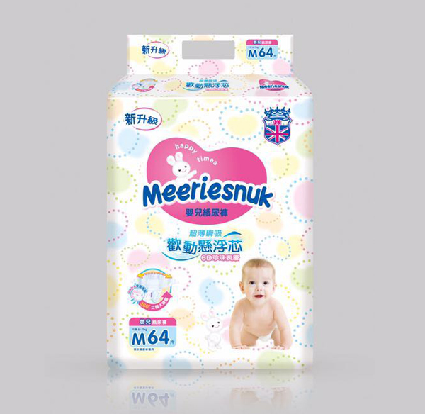   Merriesnuk嬰兒紙尿褲大包M碼64片