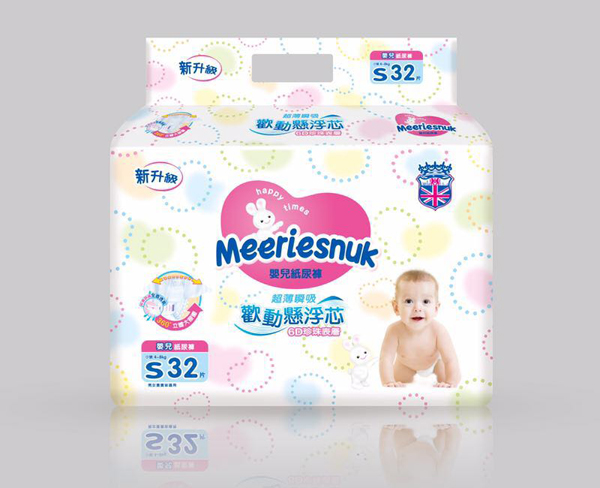   Merriesnuk歡動(dòng)懸浮芯紙尿褲小包S碼32片