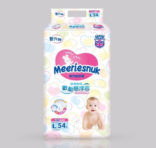   Merriesnuk嬰兒紙尿褲大包L碼54片