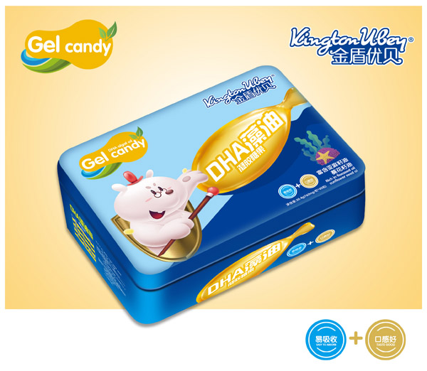 金盾优贝DHA藻油凝胶糖果-罐装-火爆孕婴童招