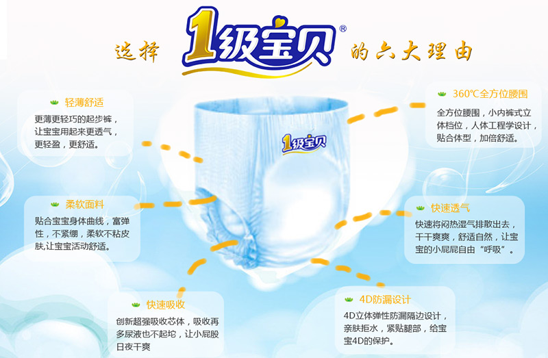 一級寶貝紙尿褲招商六大優(yōu)勢