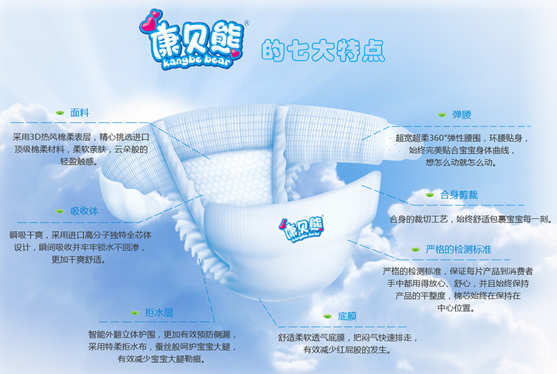 康貝熊紙尿褲七大特點(diǎn)