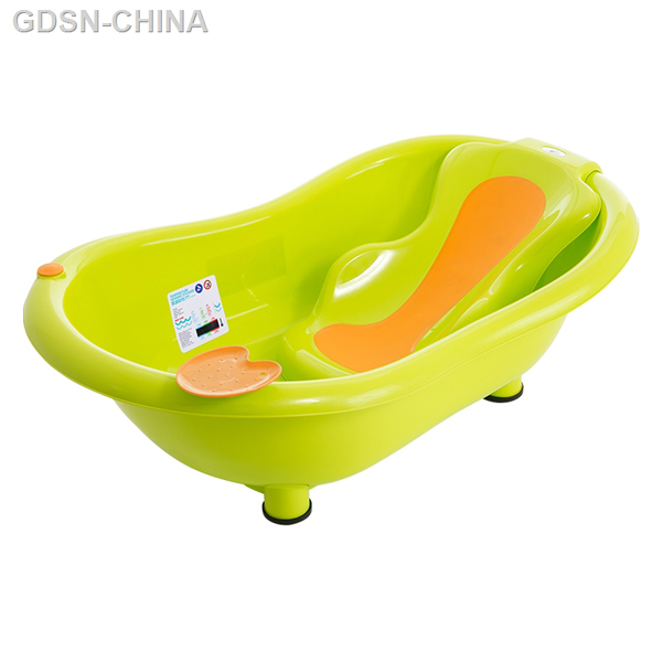   青蛙嘟迪測溫包膠躺板浴盆綠橙
