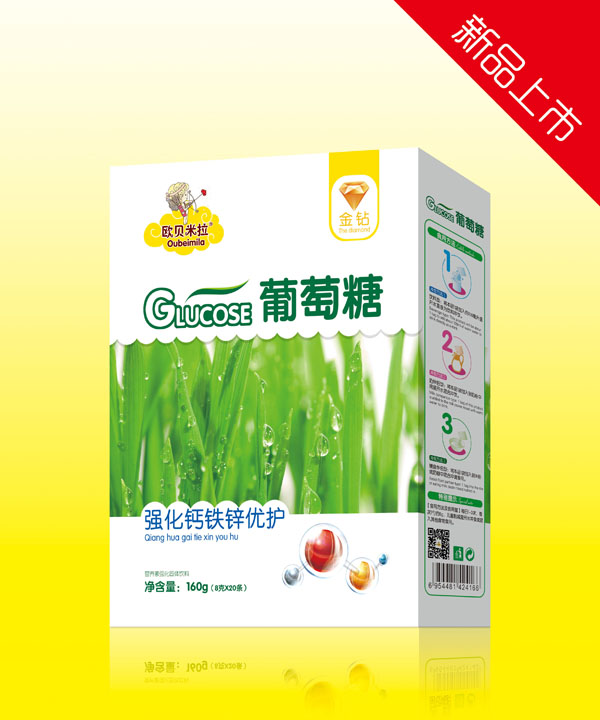   歐貝米拉金鉆強(qiáng)化鈣鐵鋅優(yōu)護(hù)葡萄糖盒裝