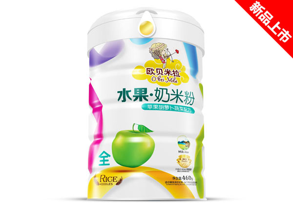   歐貝米拉水果奶米粉鐵聽-蘋果胡蘿卜蔬菜配方