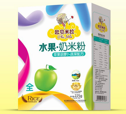   歐貝米拉蘋果胡蘿卜蔬菜奶米粉盒裝