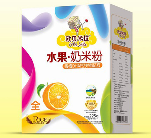   歐貝米拉香橙DHA鈣鐵鋅奶米粉盒裝
