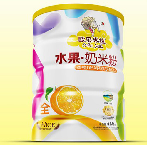   歐貝米拉香橙DHA鈣鐵鋅奶米粉鐵聽